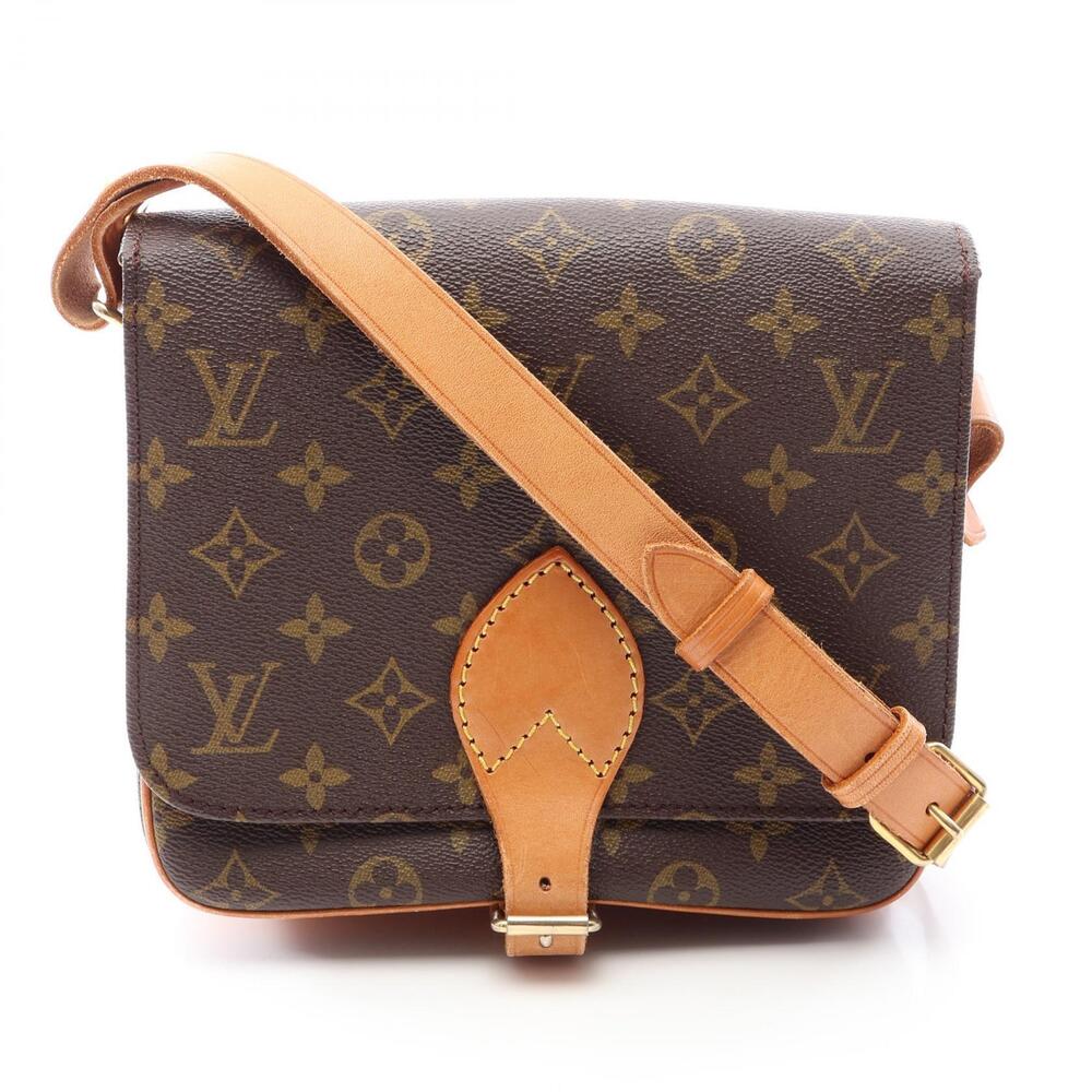 Louis Vuitton Cartouchiere Monogram Shoulder Bag Canvas Leather Brown